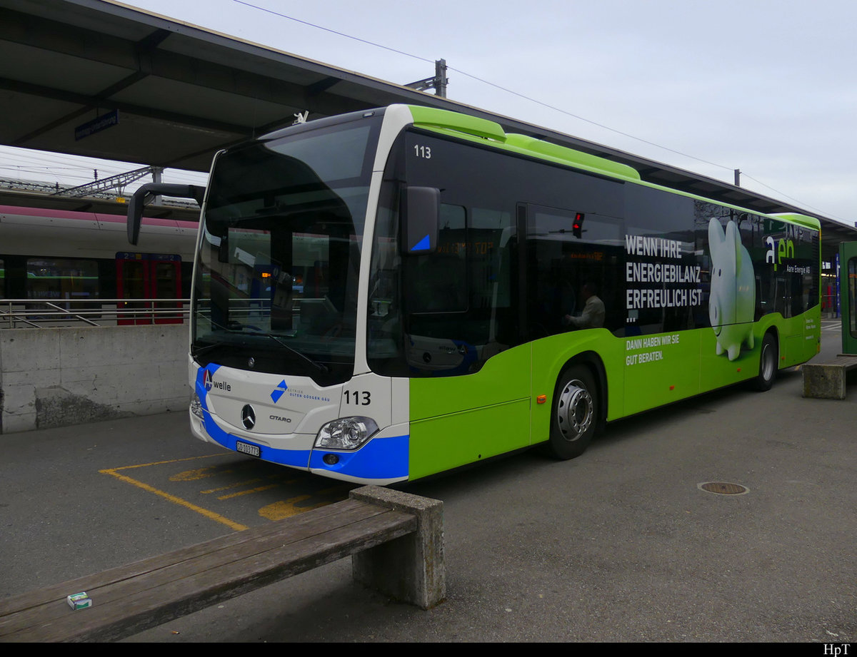 BOGG - Mercedes Citaro  Nr.113  SO  103773 bei den Bushaltestellen vor dem Bahnhof in Olten am 26.02.2021