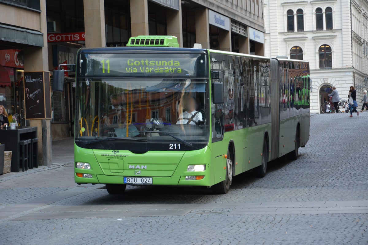 BOU 024 am 10.09.2014 auf der Linie 11 in Uppsala.