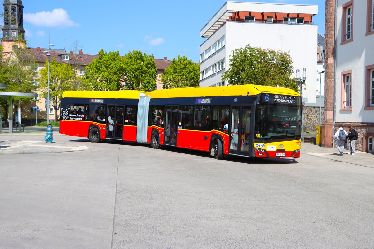 Brandneuer HSB Solaris Urbino 18 Electric Wagen 50 am 14.04.26 in Hanau Freiheitsplatz
