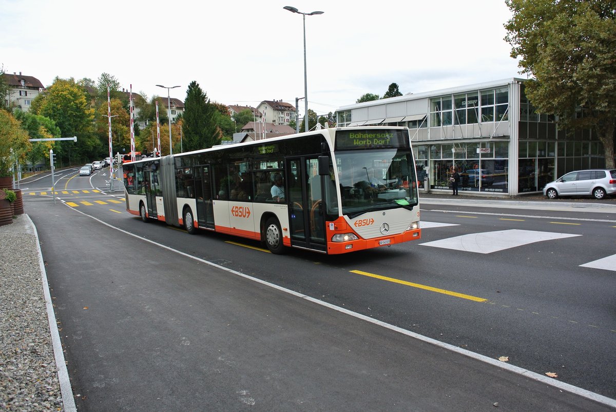 BSU Citaro I Nr. 31 (ex. RBS) als Bahnersatz auf der RBS Linie S7 zwischen Papiermhle und Bolligen, im Bild beim Bahnhof Papiermhle, 02.10.2017. 

