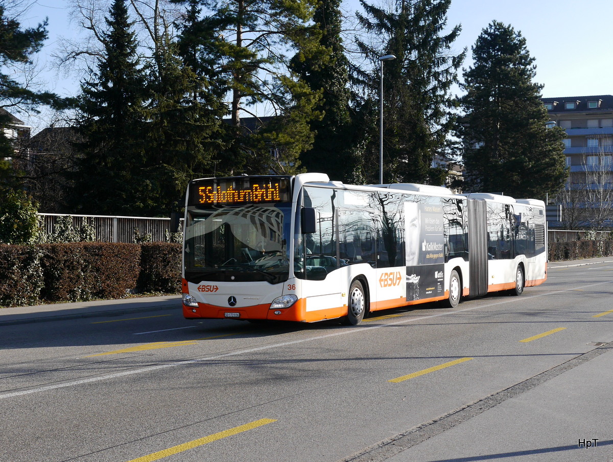 BSU - Mercedes Citaro  Nr.36 SO  172036 unterwegs auf der Linie 5 in Solothurn am 25.02.2017
