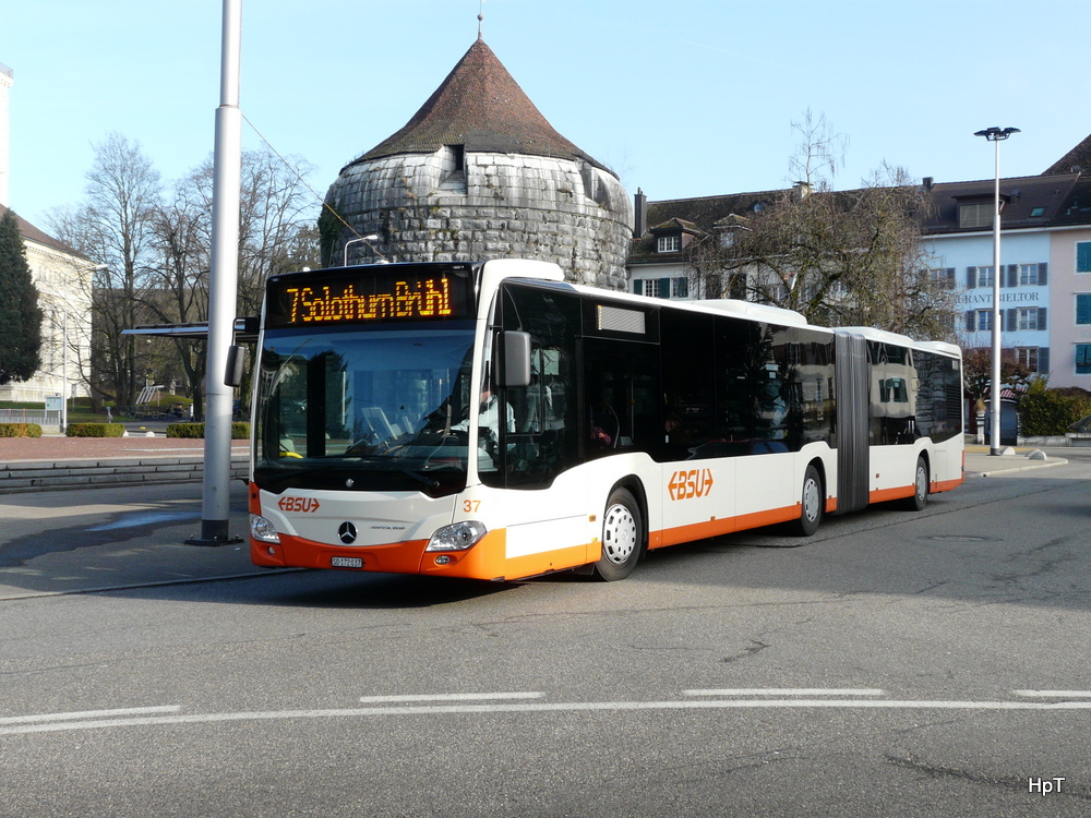 BSU - Mercedes Citaro  Nr.37  SO  172037 unterwegs auf der Linie 7 in Solothurn am 31.12.2013