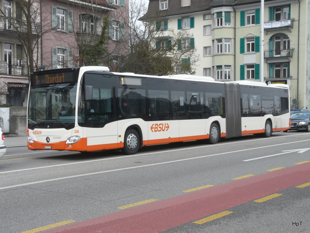 BSU - Mercedes Citaro  Nr.38  SO  172038 unterwegs auf der Linie 1 in Solothurn am 25.01.2014