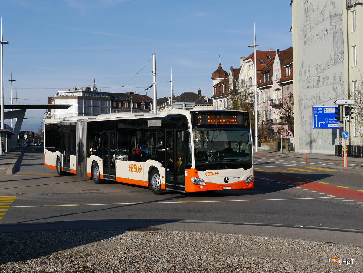 BSU - Mercedes Citaro Nr.38  SO 172038 unterwegs auf der Linie 1 in Solothurn am 25.02.2017