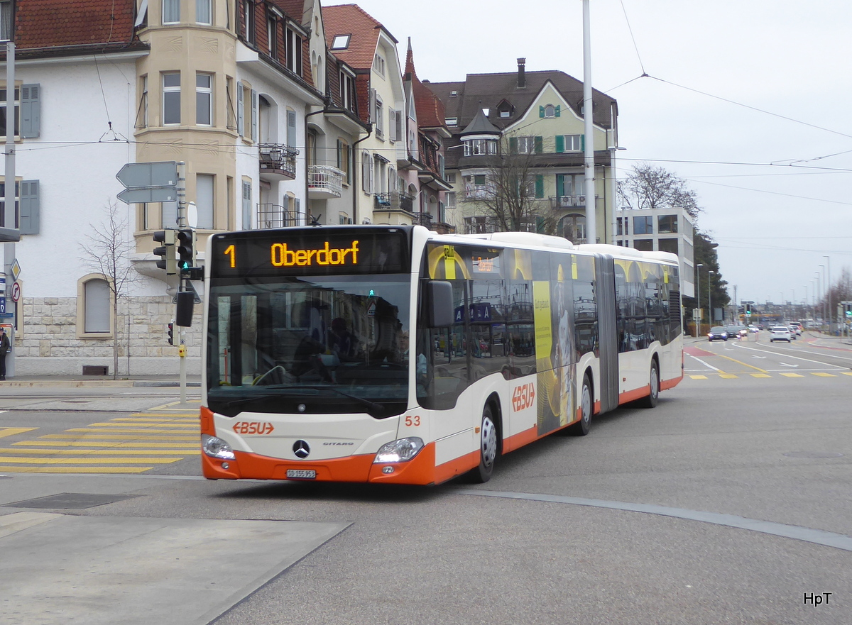 BSU - Mercedes Citaro Nr.53  SO 155953 unterwegs auf der Linie 1 in Solothurn am 18.11.2017