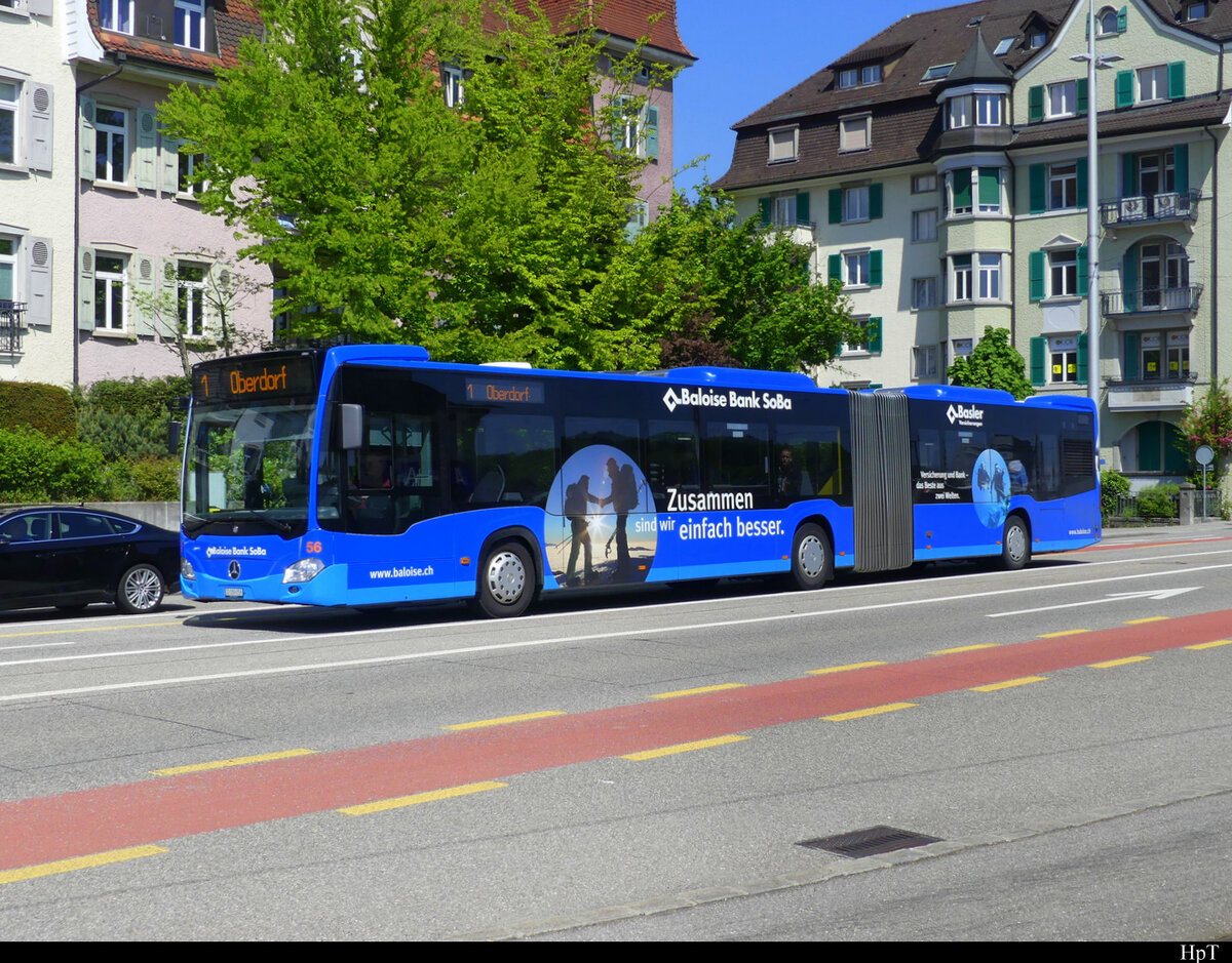 BSU - Mercedes Citaro Nr.56  SO 189056 unterwegs auf der Linie 1 in Solothurn am 01.05.2022