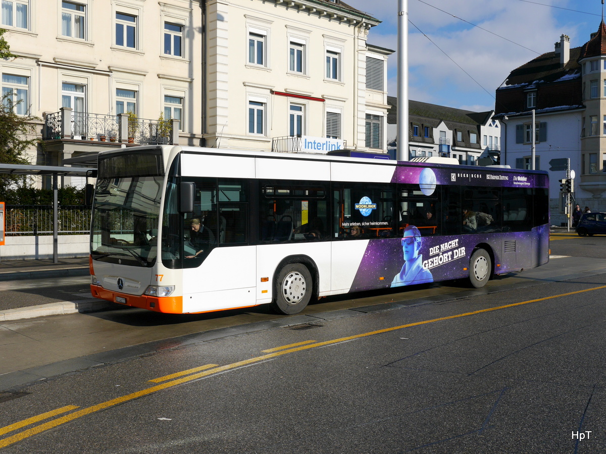 BSU - Mercedes Citaro Nr.77  SO 148777 unterwegs auf der Linie 2 beim Bahnhof Solothurn am 23.01.2016