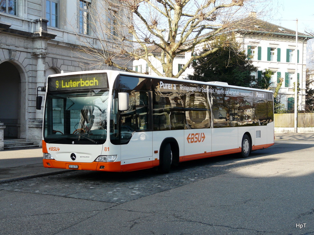 BSU - Mercedes Citaro Nr.81 SO 148781 unterwegs auf der Linie 9 in Solothurn am 31.12.2013