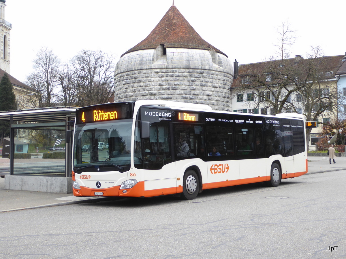 BSU - Mercedes Citaro Nr.86  SO 172086 unterwegs auf der Linie 4 in Solothurn am 18.11.2017