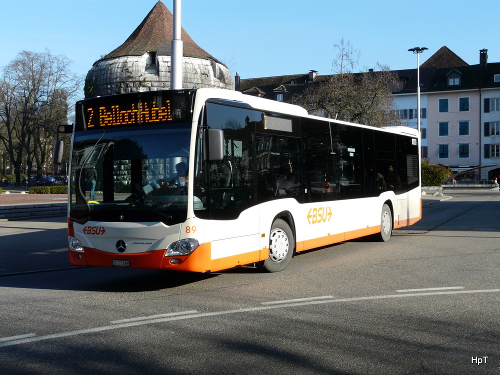 BSU - Mercedes Citaro Nr.89 SO 172089 unterwegs auf der Linie 2 in Solothurn am 31.12.2013