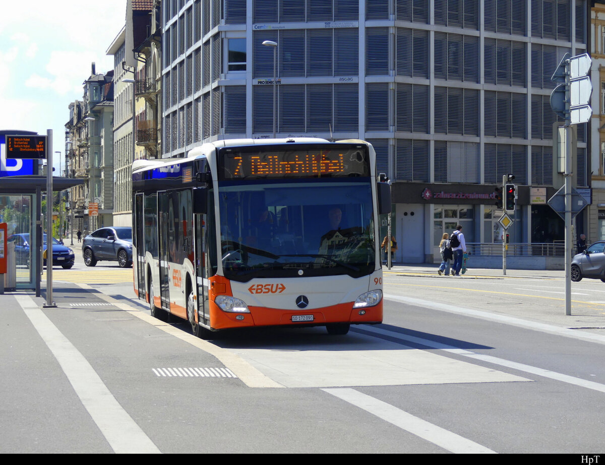 BSU - Mercedes Citaro Nr.90  SO 172090 unterwegs auf der Linie 7 in Solothurn am 01.05.2022