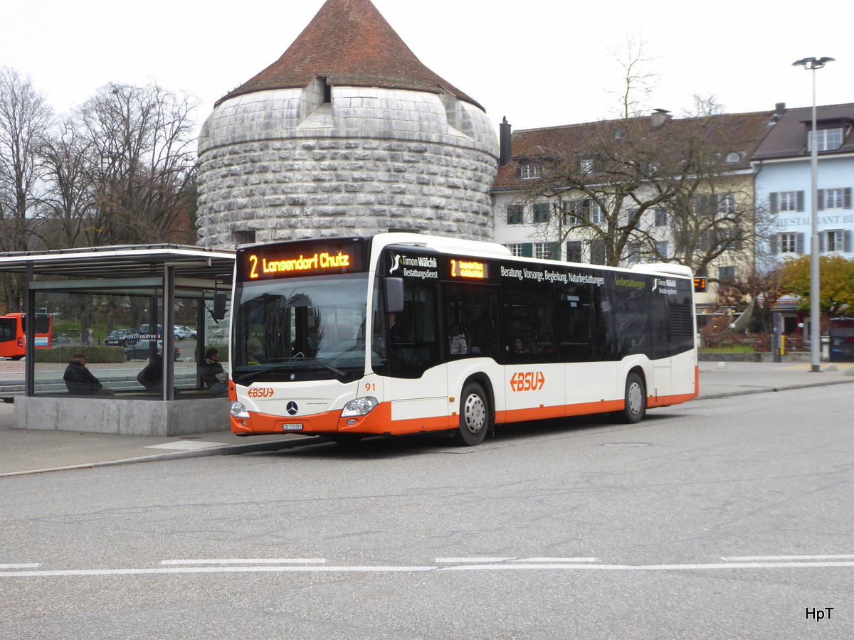 BSU - Mercedes Citaro Nr.91  SO 172091 unterwegs auf der Linie 2 in Solothurn am 18.11.2017