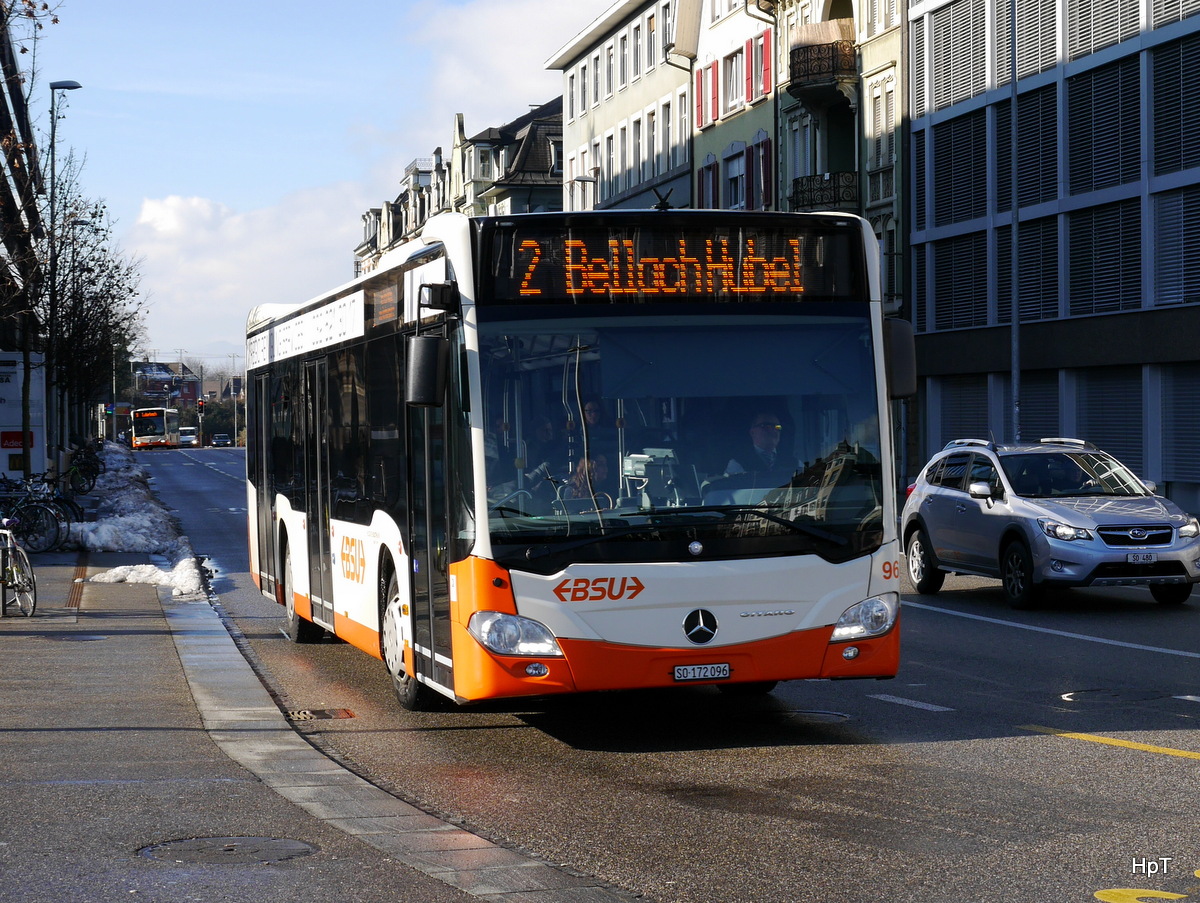 BSU - Mercedes Citaro Nr.96  SO 172096 unterwegs auf der Linie 2 beim Bahnhof Solothurn am 23.01.2016