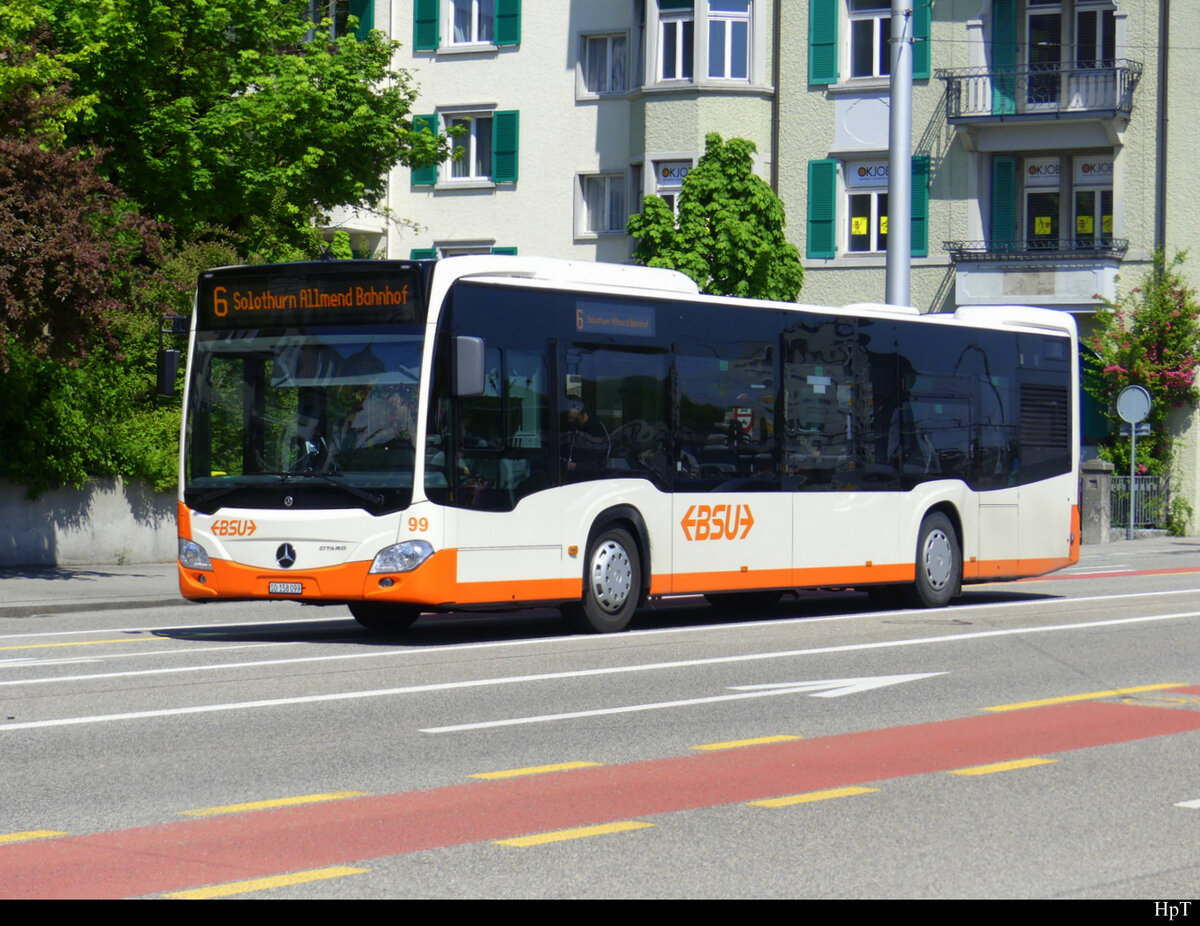 BSU - Mercedes Citaro Nr.99  SO 158099 unterwegs auf der Linie 6 in Solothurn am 01.05.2022