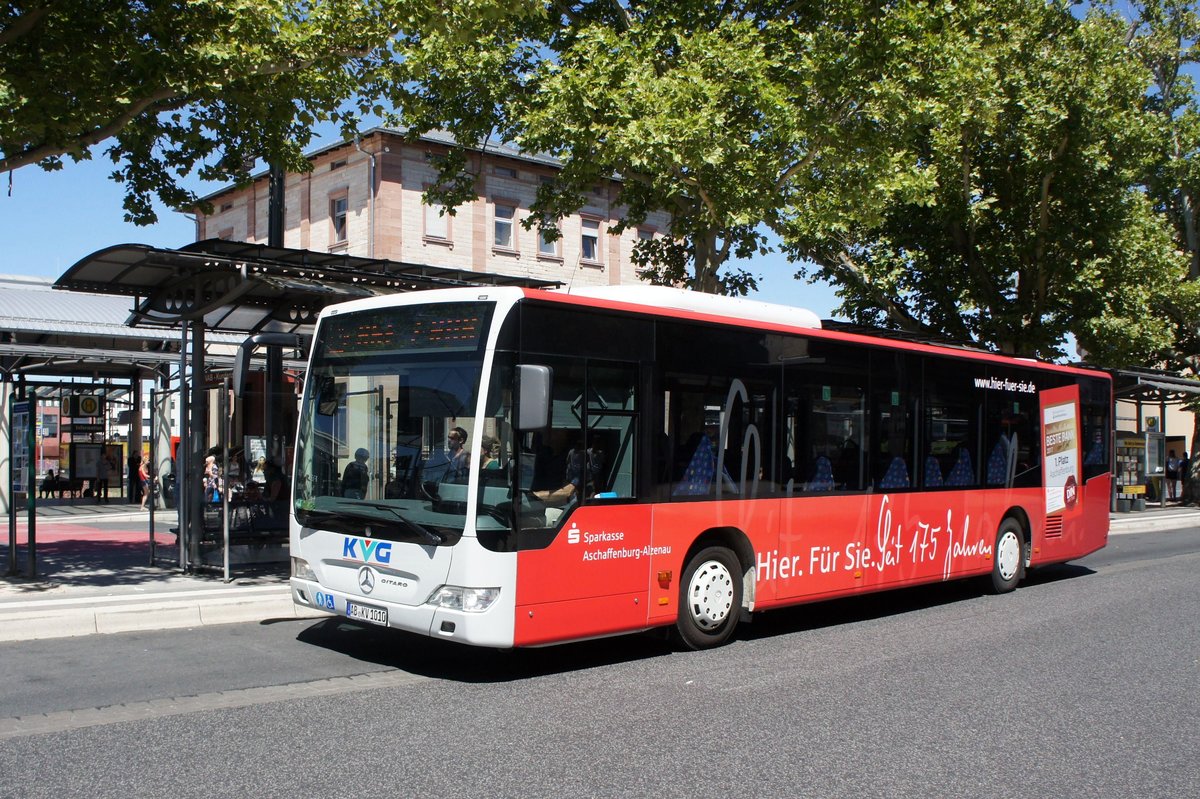 Bus Aschaffenburg / Verkehrsgemeinschaft am Bayerischen Untermain (VAB): Mercedes-Benz Citaro Facelift Ü der Kahlgrund-Verkehrs-Gesellschaft mbH (KVG), aufgenommen Anfang Juli 2018 am Hauptbahnhof in Aschaffenburg.