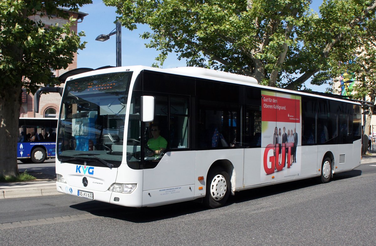Bus Aschaffenburg / Verkehrsgemeinschaft am Bayerischen Untermain (VAB): Mercedes-Benz Citaro Facelift Ü der Kahlgrund-Verkehrs-Gesellschaft mbH (KVG), aufgenommen im Juli 2019 am Hauptbahnhof in Aschaffenburg.