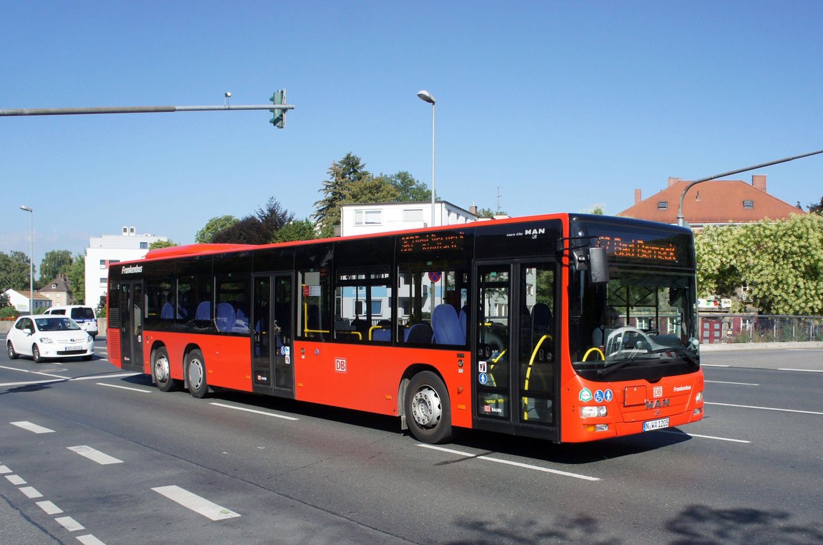 Bus Bayreuth / Verkehrsverbund Großraum Nürnberg (VGN): MAN Lion's City L vom Omnibusverkehr Franken GmbH (OVF) / Frankenbus, aufgenommen im Juli 2018 im Stadtgebiet von Bayreuth.