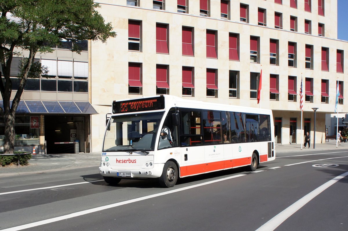 Bus Bayreuth / Verkehrsverbund Großraum Nürnberg (VGN): Optare Solo der Heserbus GmbH, aufgenommen im Juli 2018 im Stadtgebiet von Bayreuth.