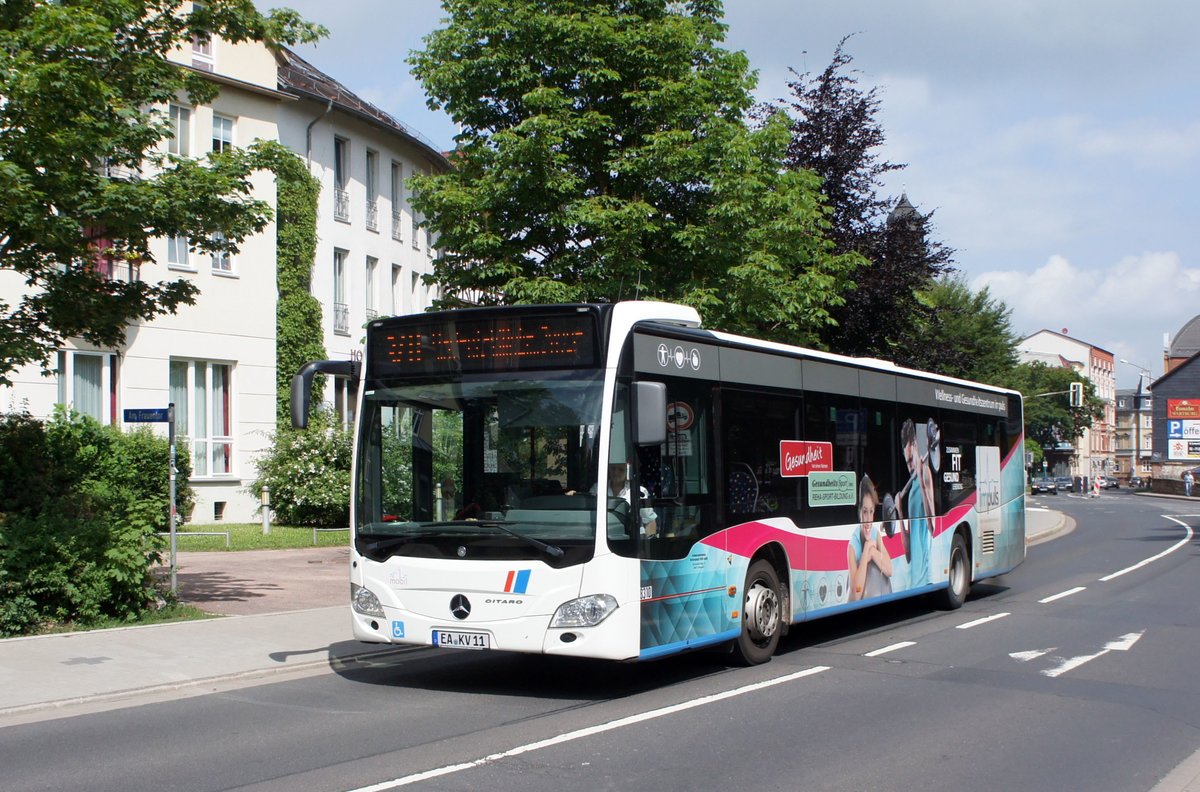 Bus Eisenach / Bus Wartburgkreis: Mercedes-Benz Citaro C2 vom Verkehrsunternehmen Wartburgmobil (VUW), eingesetzt im Stadtverkehr. Aufgenommen im Juni 2018 im Stadtgebiet von Eisenach. 
