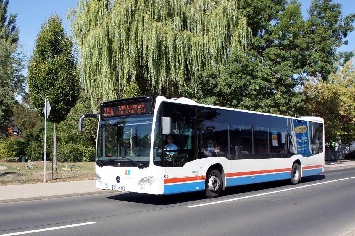 Bus Eisenach / Bus Wartburgkreis: Mercedes-Benz Citaro C2 vom Verkehrsunternehmen Wartburgmobil (VUW), eingesetzt im Stadtverkehr. Aufgenommen Anfang September 2018 im Stadtgebiet von Eisenach.
