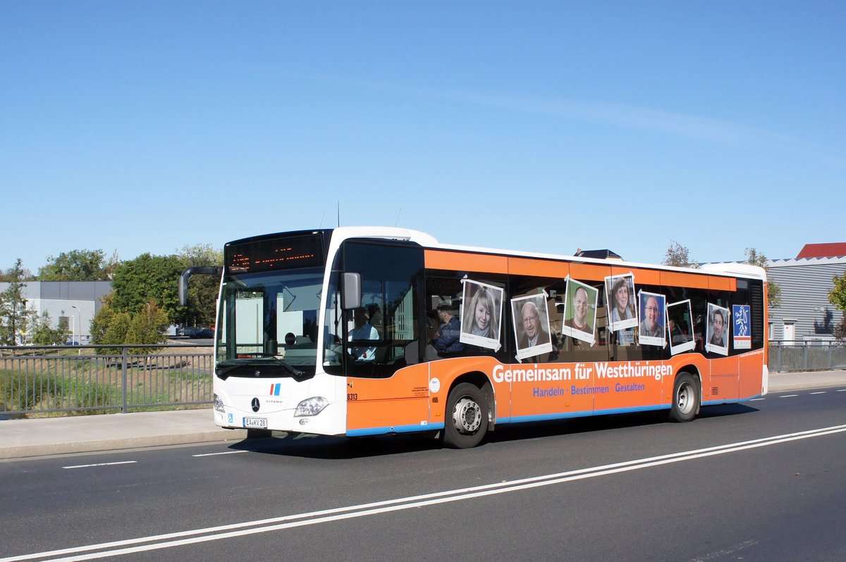 Bus Eisenach / Bus Wartburgkreis: Mercedes-Benz Citaro C2 vom Verkehrsunternehmen Wartburgmobil (VUW), eingesetzt im Stadtverkehr. Aufgenommen Ende September 2018 im Stadtgebiet von Eisenach.