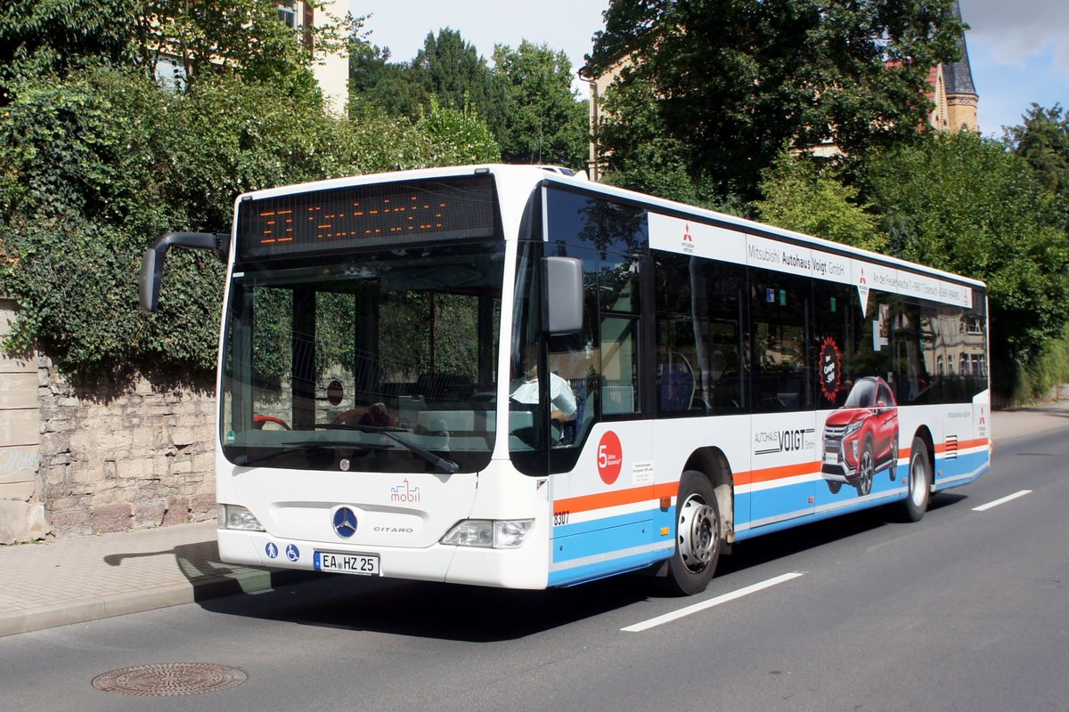 Bus Eisenach / Bus Wartburgkreis: Mercedes-Benz Citaro Facelift (EA-HZ 25) vom Verkehrsunternehmen Wartburgmobil (VUW), aufgenommen im August 2020 im Stadtgebiet von Eisenach.