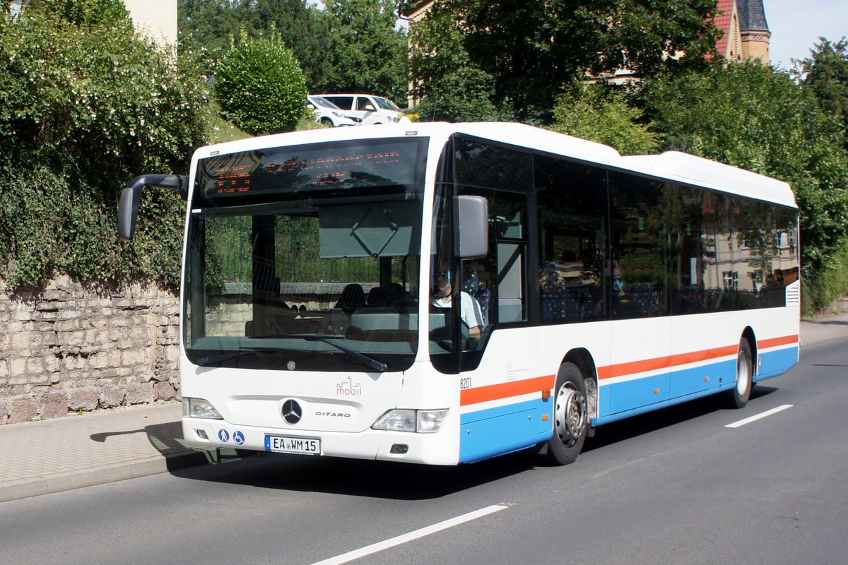 Bus Eisenach / Bus Wartburgkreis: Mercedes-Benz Citaro LE Ü (EA-WM 15) vom Verkehrsunternehmen Wartburgmobil (VUW), aufgenommen im August 2020 im Stadtgebiet von Eisenach.
