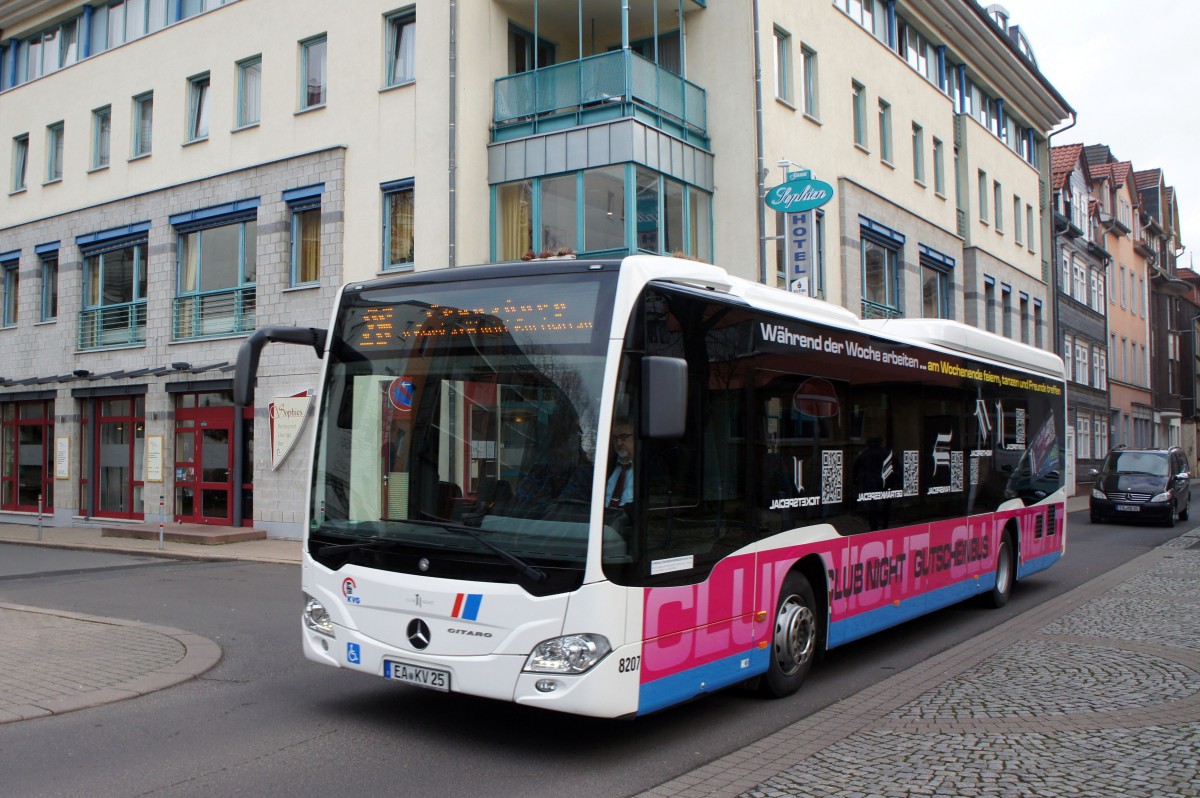 Bus Eisenach / Verkehrsgesellschaft Wartburgkreis mbH (VGW): Mercedes-Benz Citaro C2 LE Ü der KVG Eisenach, eingesetzt im Überlandverkehr. Aufgenommen in der Sophienstraße in Eisenach im Dezember 2015.