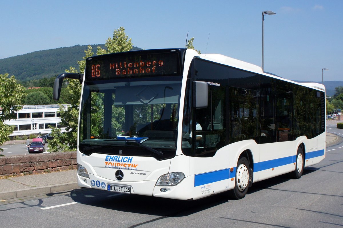 Bus Miltenberg / Bus Unterfranken: Mercedes-Benz Citaro C2 K der Ehrlich Touristik GmbH & Co. KG, aufgenommen im Juli 2019 im Stadtgebiet von Miltenberg (Bayern).