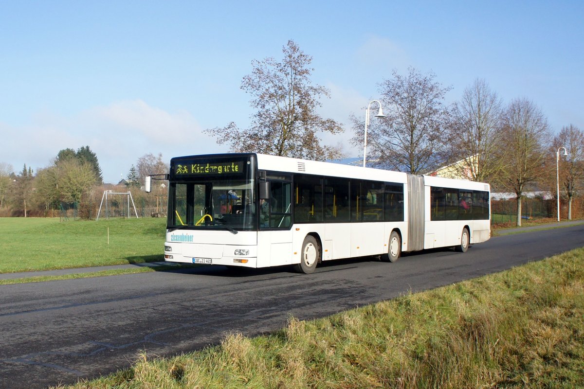 Bus Rheinland-Pfalz / Bus Dierdorf: MAN NG der Zickenheiner GmbH (Zickenheiner-Gruppe), aufgenommen im Dezember 2019 im Stadtgebiet von Dierdorf (Landkreis Neuwied).