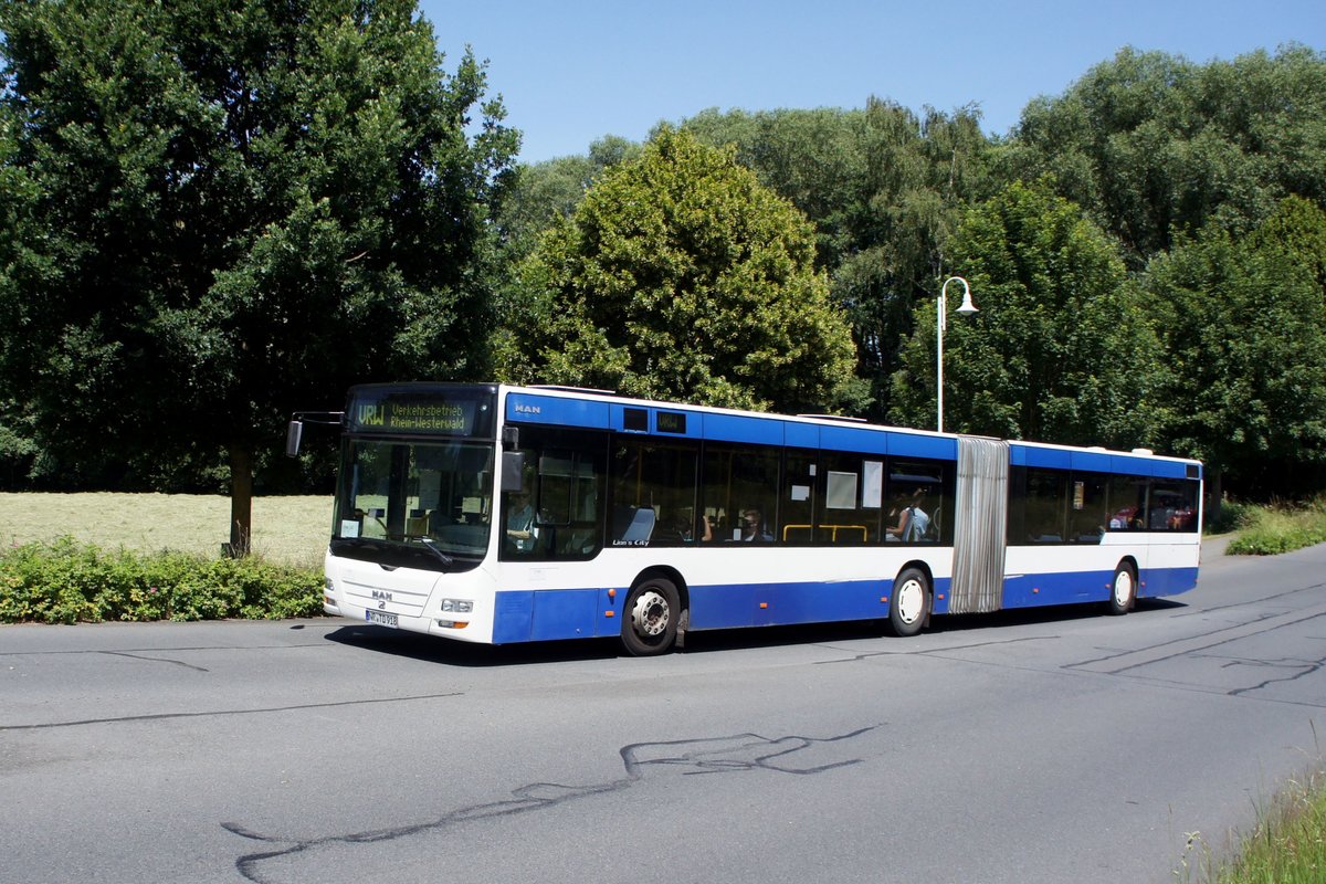 Bus Rheinland-Pfalz / Bus Dierdorf: MAN Lion's City G vom Verkehrsbetrieb Rhein-Westerwald GmbH (Zickenheiner-Gruppe), aufgenommen im Juni 2020 im Stadtgebiet von Dierdorf (Landkreis Neuwied).