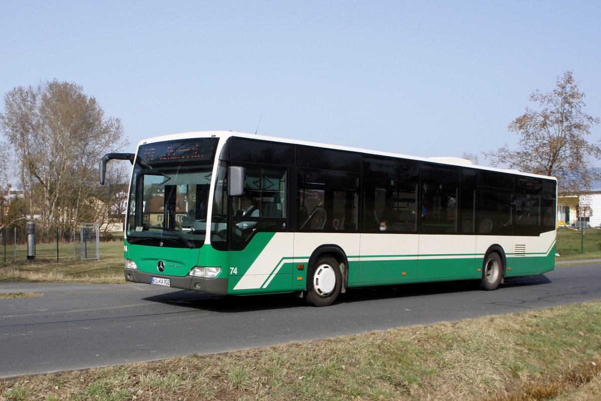 Bus Rheinland-Pfalz / Bus Dierdorf: Mercedes-Benz Citaro Facelift (KO-KA 902, ehemals TPM Morges, Schweiz) der Zickenheiner GmbH (Zickenheiner-Gruppe), aufgenommen im März 2021 im Stadtgebiet von Dierdorf (Landkreis Neuwied).