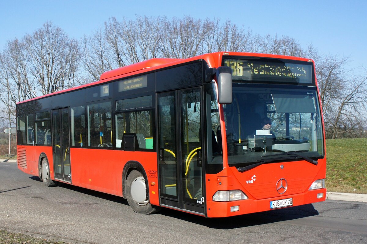 Bus Rheinland-Pfalz / Verkehrsverbund Rhein-Neckar: Mercedes-Benz Citaro (KIB-DY 70) vom Omnibusbetrieb Erika Schückler, aufgenommen im Februar 2023 in Sembach, einer Ortsgemeinde im Landkreis Kaiserslautern.

