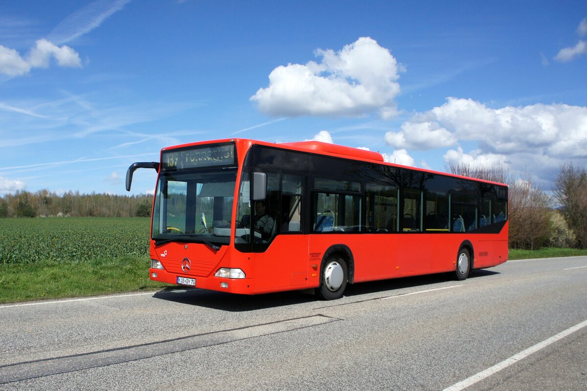 Bus Rheinland-Pfalz / Verkehrsverbund Rhein-Neckar: Mercedes-Benz Citaro (KIB-DY 70) vom Omnibusbetrieb Erika Schückler, aufgenommen im April 2023 in der Nähe von Mehlingen, einer Ortsgemeinde der Verbandsgemeinde Enkenbach-Alsenborn im Landkreis Kaiserslautern.