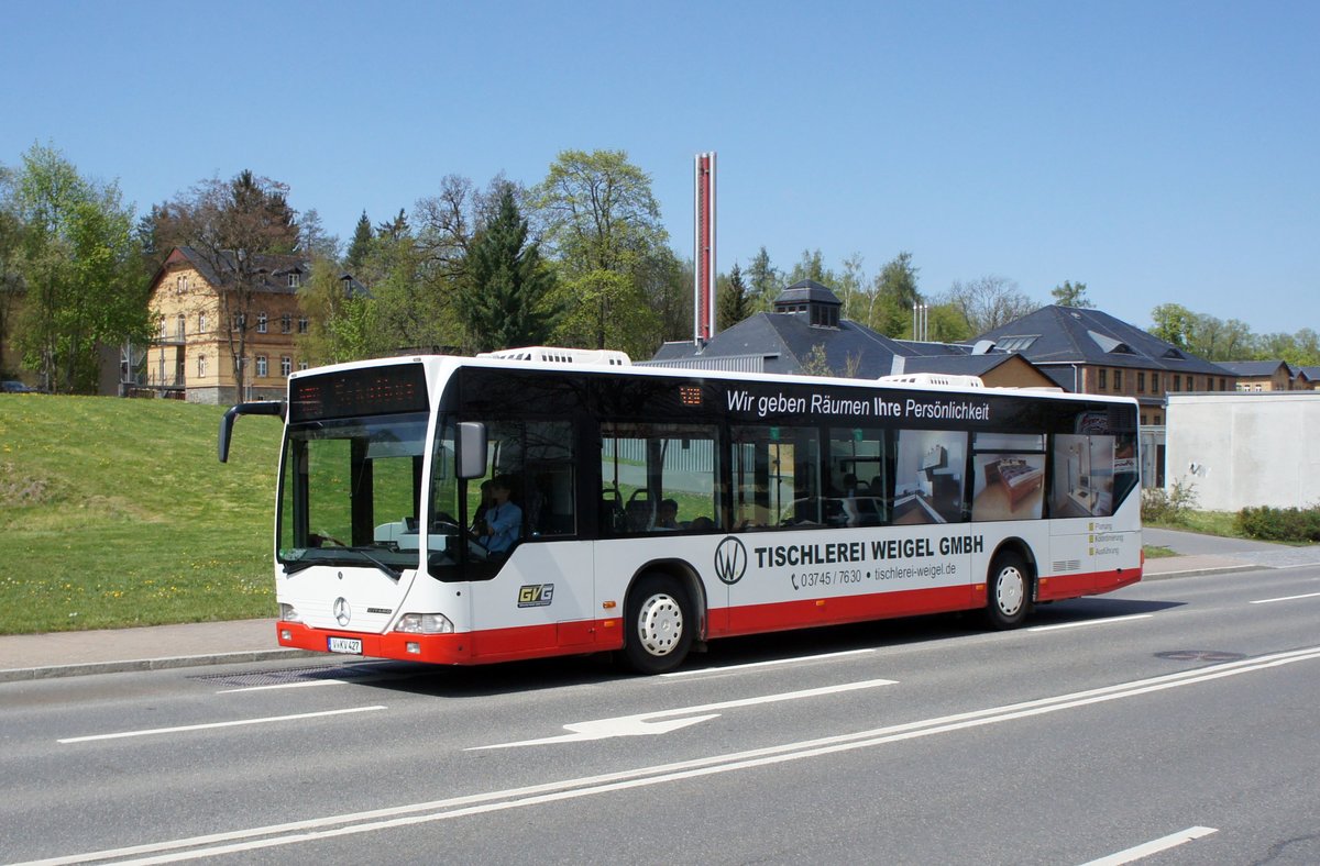 Bus Rodewisch / Bus Vogtland: Mercedes-Benz Citaro der Göltzschtal-Verkehr GmbH Rodewisch (GVG), aufgenommen im April 2019 am Busbahnhof von Rodewisch.