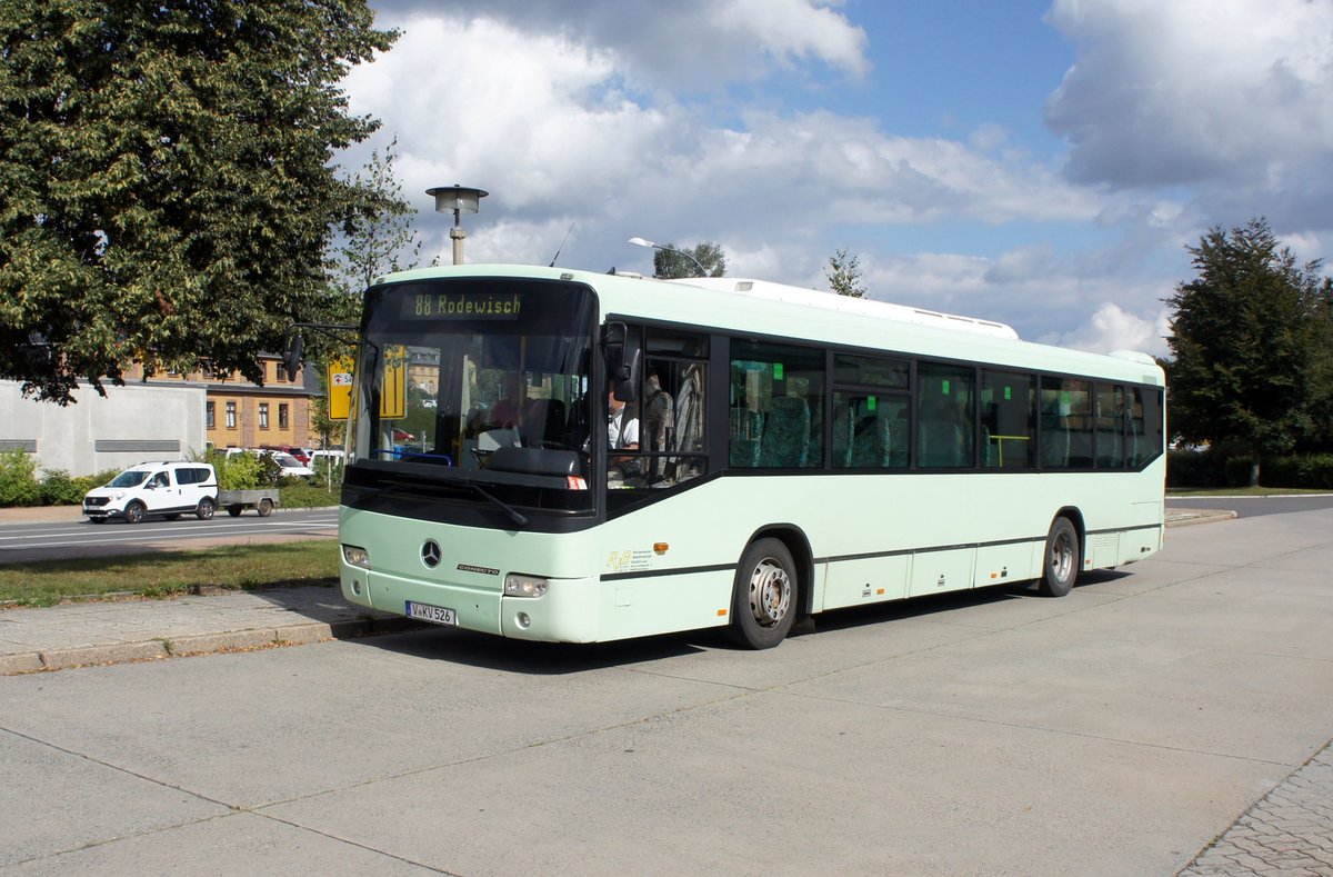 Bus Rodewisch / Bus Vogtland: Mercedes-Benz Conecto vom Reichenbacher Verkehrsbetrieb Gerlach GmbH (RVB), aufgenommen im September 2019 am Busbahnhof von Rodewisch.