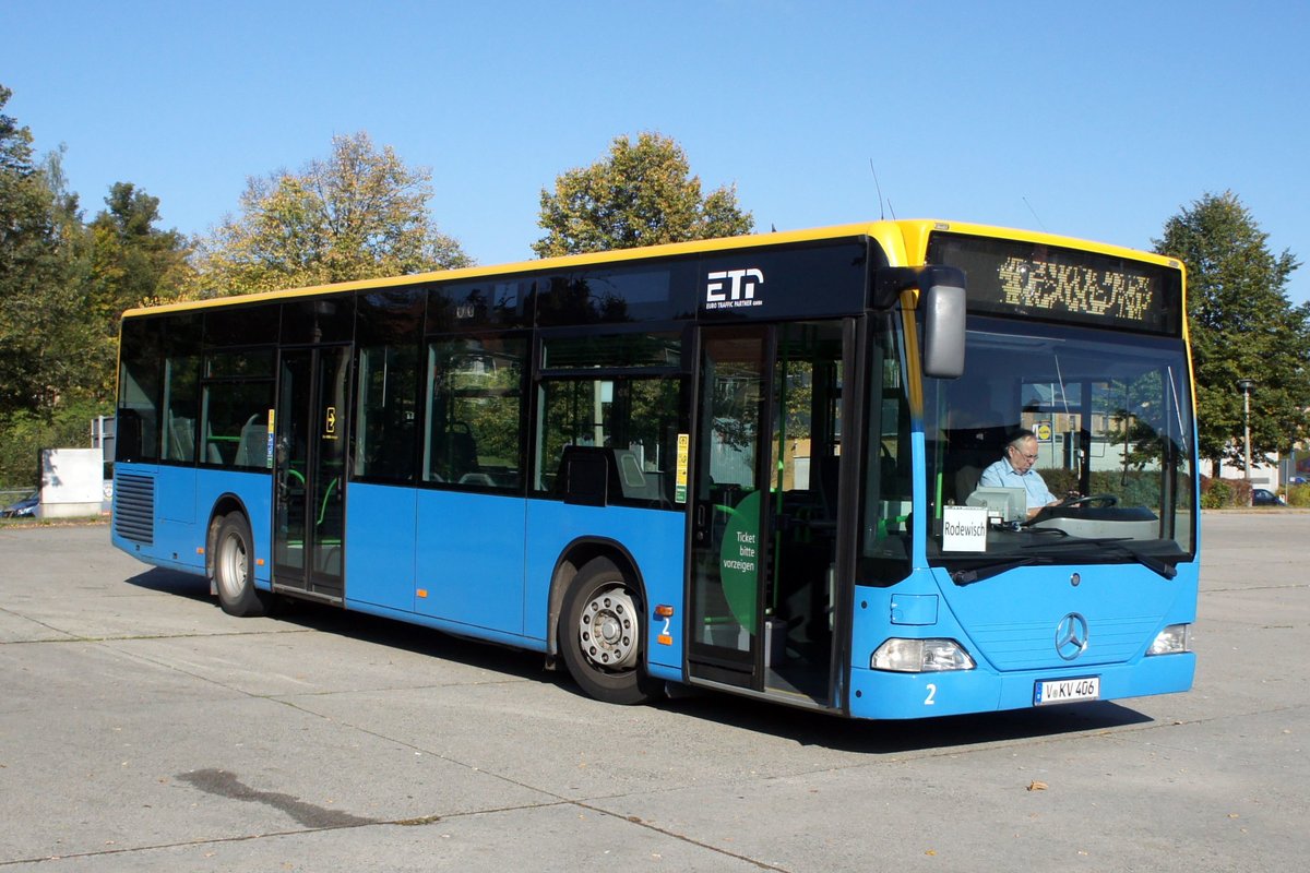 Bus Rodewisch / Bus Vogtland: Mercedes-Benz Citaro (ehem. ETP Euro Traffic Partner GmbH Chemnitz) der Göltzschtal-Verkehr GmbH Rodewisch (GVG), aufgenommen im Oktober 2019 am Busbahnhof von Rodewisch.