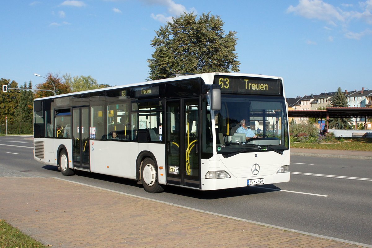 Bus Rodewisch / Bus Vogtland: Mercedes-Benz Citaro der Göltzschtal-Verkehr GmbH Rodewisch (GVG), aufgenommen im Oktober 2019 am Busbahnhof von Rodewisch.