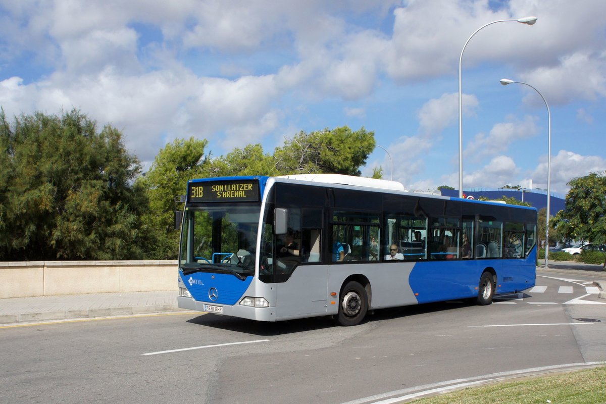 Bus Spanien / Bus Mallorca: Mercedes-Benz Citaro (Wagen 032) der Empresa Municipal de Transports de Palma de Mallorca (EMT), aufgenommen im Oktober 2019 im Stadtgebiet von Palma de Mallorca.