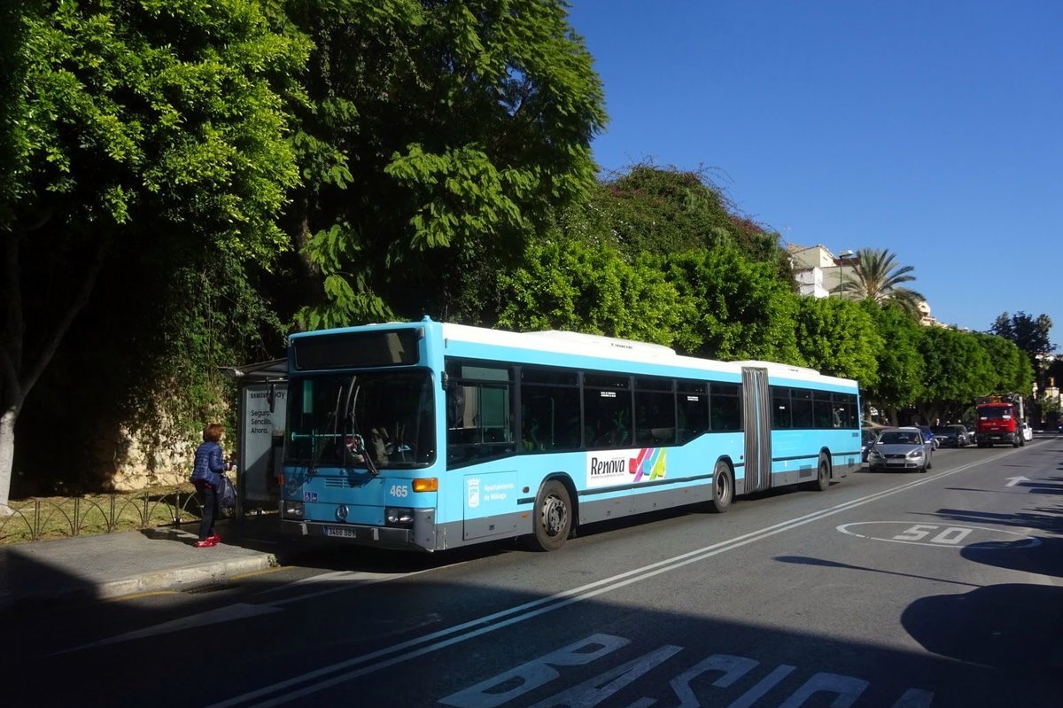 Bus Spanien / Bus Málaga: Mercedes-Benz O 405 GN HISPANO der EMT Málaga (Empresa Malagueña de Transportes), aufgenommen im November 2016 im Stadtgebiet von Málaga.