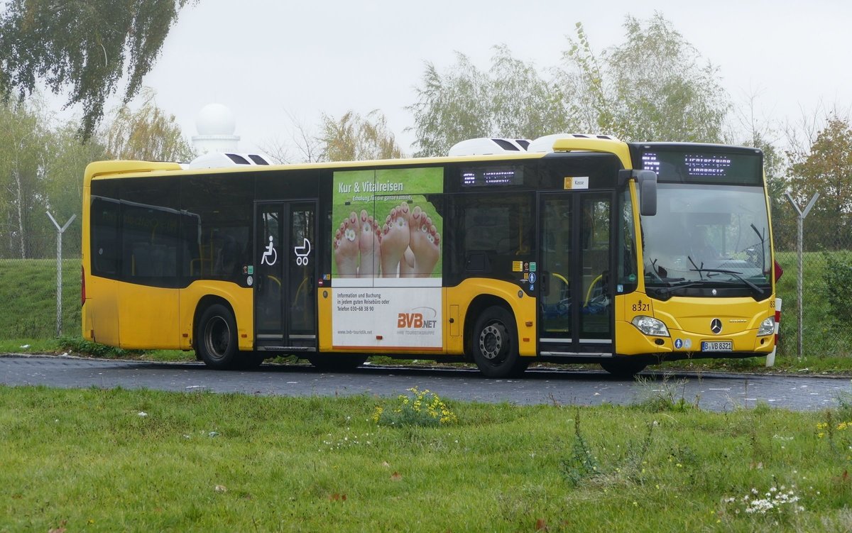 Bus Verkehr Berlin -BVB.net, BVG Sub. auf der Linie 184 mit dem MB Citaro C2 (EN15) _'8321'. Berlin-Tempelhof im November 2019.