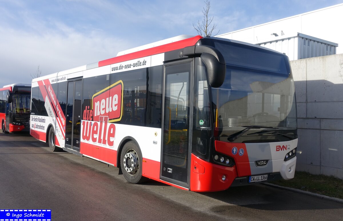Busverkehr Nordschwarzwald (BVN / Rexer-Gruppe) ~ CW-LL 1366 ~ VDL Citea SLE 120.310 ~ 10.02.2019 in Calw ~ Fahrzeug ausgemustert - an Reisedienst von Rahden, Schwanewede (OHZ-VR 334)