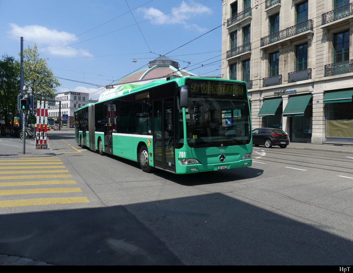 BVB - Mercedes Ciatro Nr.701 unterwegs in Basel am 09.05.2022