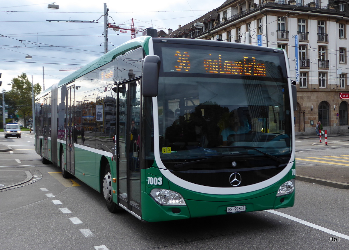 BVB - Mercedes Citaro Nr.7003 BS 99303 unterwegs auf der Linie 36 in der Stadt Basel am 06.10.2015