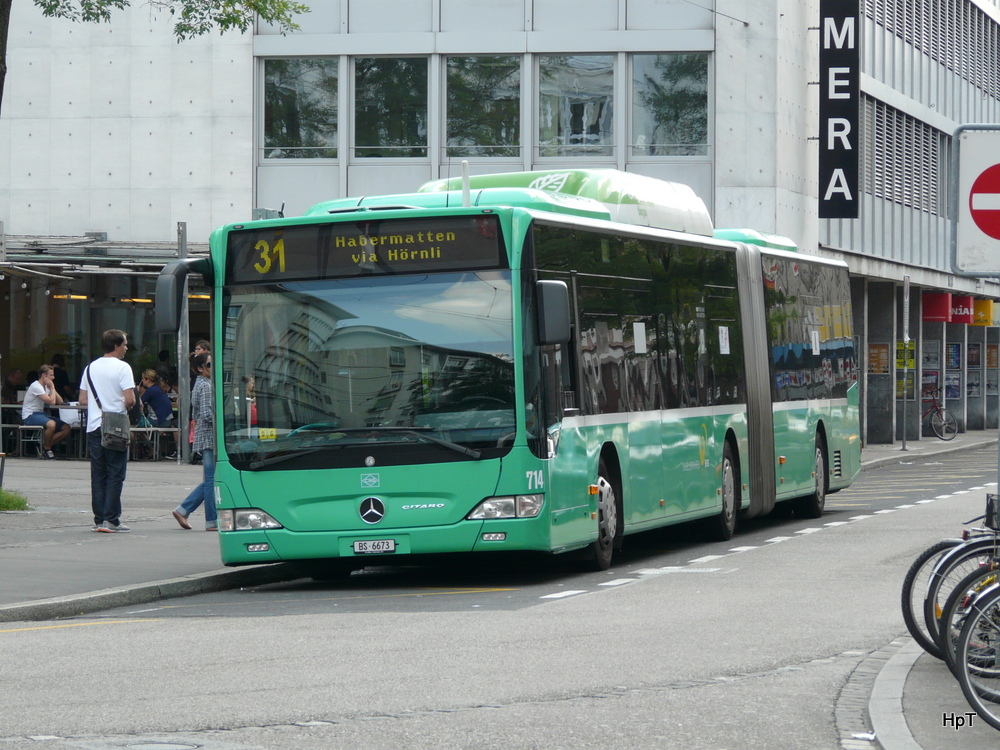 BVB - Mercedes Citaro Nr.714  BS  6673 unterwegs auf der Linie 31 in Basel am 31.08.2013