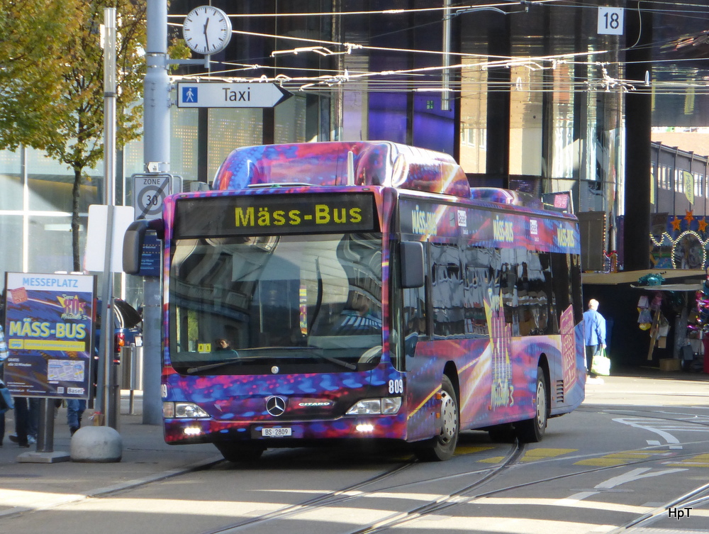 BVB - Mercedes Citaro Nr.809  BS 2809 unterwegs in der Stadt Basel am 08.11.2014 