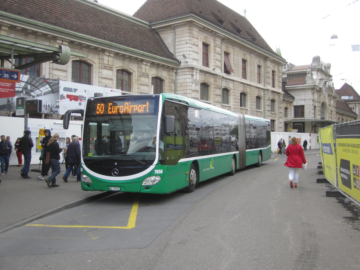 BVB Nr. 7050 (Mercedes Citaro C2 O530G) am 11.5.2019 beim Bahnhof SBB