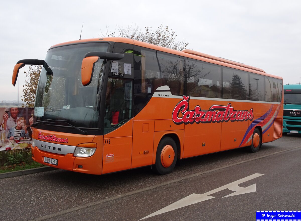 Cazmatrans aus Cazma / Kroatien ~ Wagen 773 ~ BJ 805-FU ~ ex. Palm Busreisen, Halbe ~ Setra 415 GT-HD ~ 27.11.2016 in Filderstadt