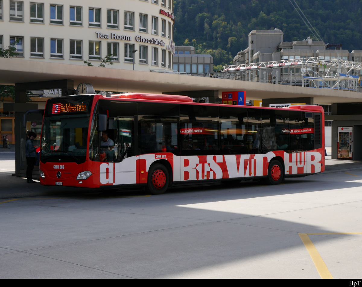 Chur Bus - Mercedes Citaro GR 97519 unterwegs auf der Linie 3 vor dem Bahnhof in Chur am 19.08.2018