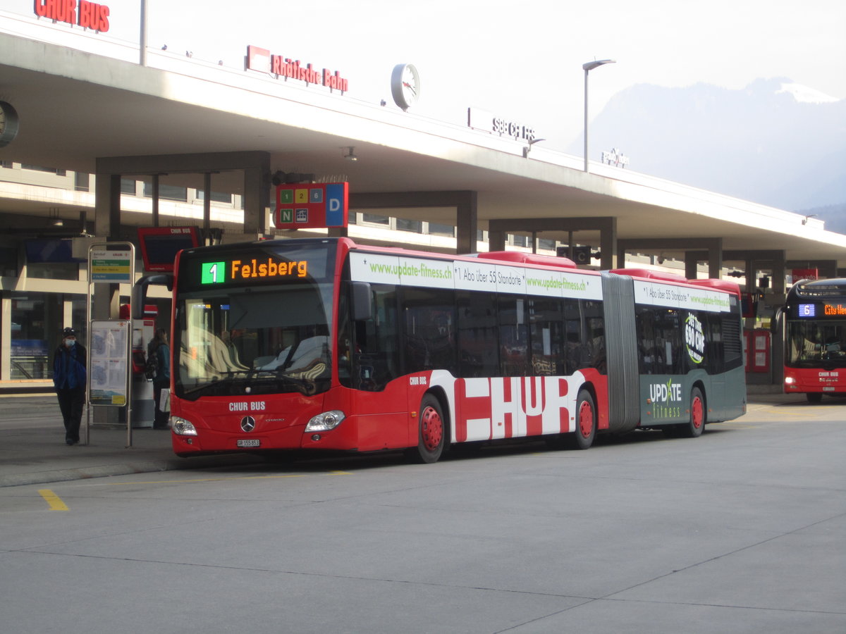 Chur Bus Nr. 53 (Mercedes Citaro C2 O530G) am 10.3.2021 beim Bhf. Chur